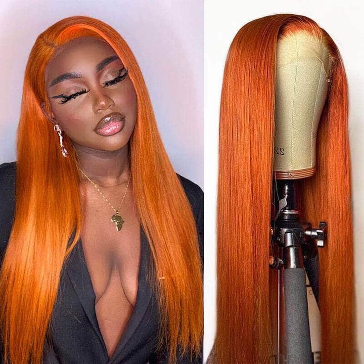 Megalook Bogo Free 30 inch Orange Limited Stock 13x4 Lace Front Straight Easy Wear Go Wigs