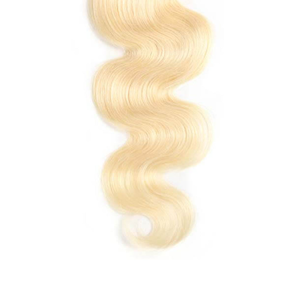 Body Wave Remy Human Hair Extensions Weave 613 Platinum Blonde Color Bundles Weft