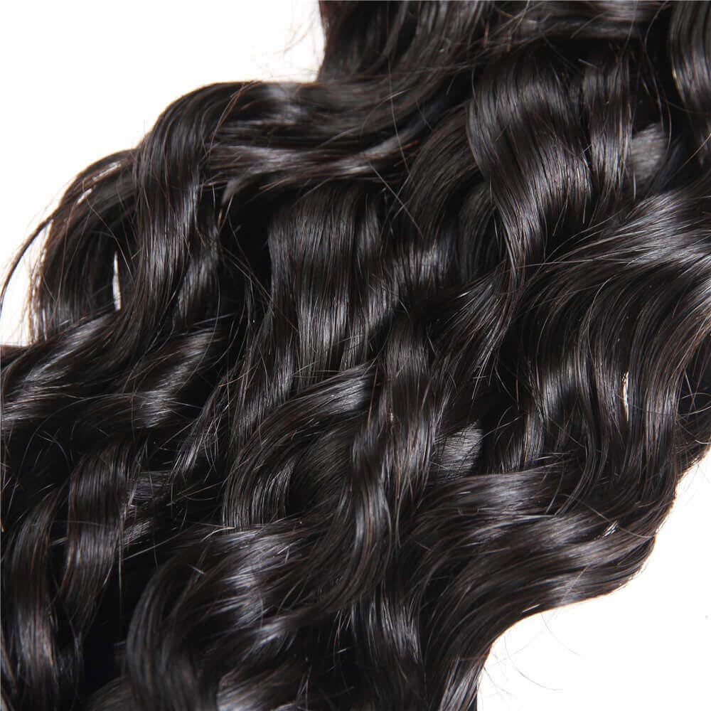 Long 40 inch Water Wave Hair Bundles 1Pcs Unprocessed Virgin Human Hair Weaves Single Bundles Deal