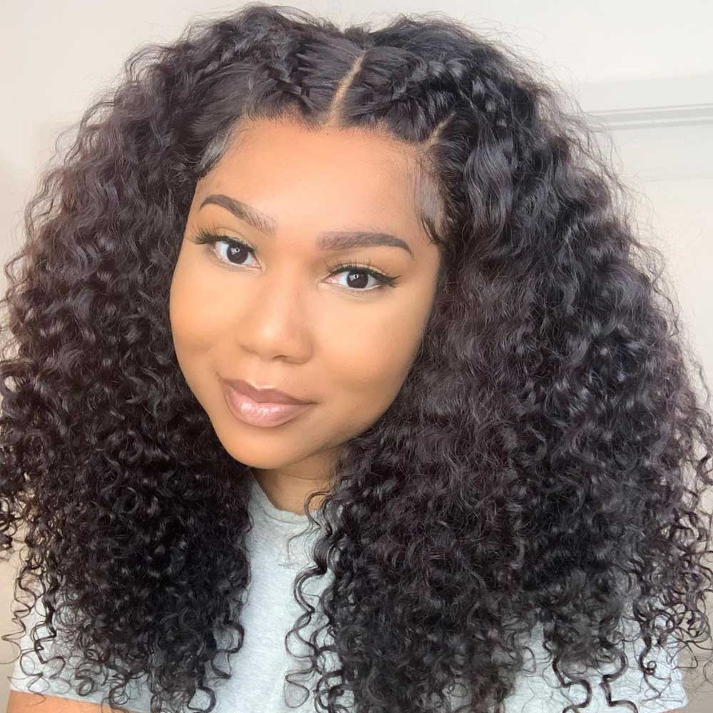 Megalook Hair 13X4 5X5 5X6 HD Transparent Lace Front Wigs Deep Curly 180% Density Wig