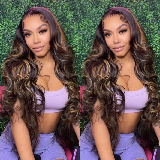 Megalook Bogo Free Pre Cut Lace New Launch Wear & Go Glueless  5x5 Lace Wig Body Wave Highlight Dome Cap Wigs