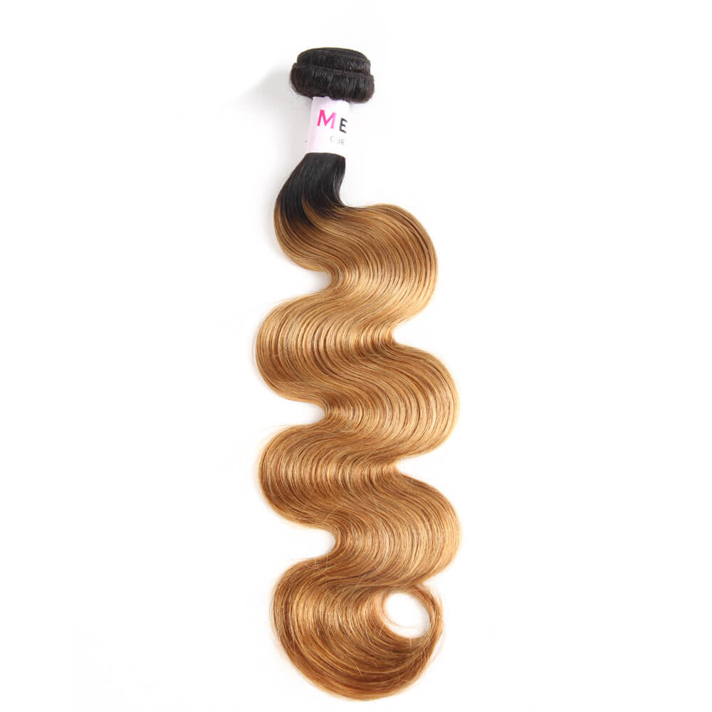 Megalook Brazilian Virgin Hair Ombre Color Honey 1B/27 Body Bundles 100% Human Hair Extensions