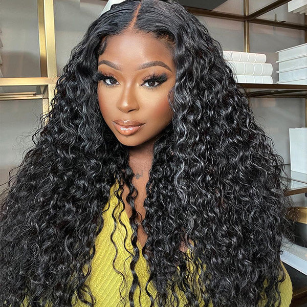 Pre Cut Lace | Deep Wave 13X4/6X5 HD Lace Frontal Wig Pre-plucked Easy Wear And Go Wig With Bleach Knots