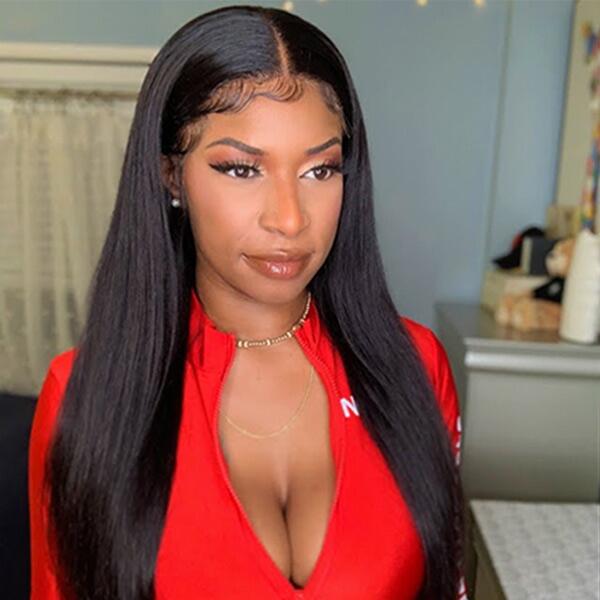 Megalook Undetectable Transparent 13x4 Lace Frontal Wig Brazilian Straight Human HD Lace Wig For Black Women