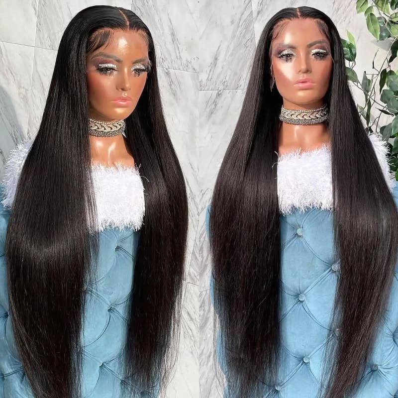 38 40 inch Long Length Wigs Straight/Body Wave Transparent Lace Frontal Wigs 180% Density