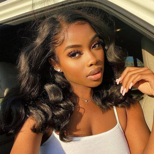 $100 OFF Code: MS100 | Minimalist 6 inch Deep Part Hairline Glueless Lace Short Bob Loose Body Wave Pre Cut Wig