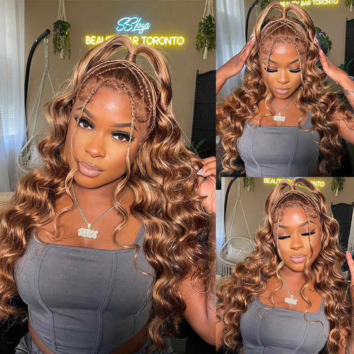 Pre Cut Lace | Upgrade Airy Cap 13X4/6X5 Piano Body Wave/Straight  Water Wave HD Lace Frontal Pre-plucked Glueless Wig