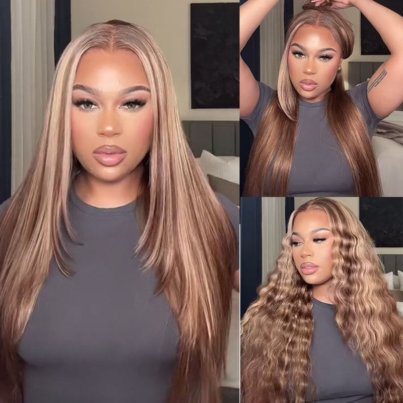 Pre Cut Lace | Upgrade Airy Cap 13X4/6X5 Piano Body Wave/Straight  Water Wave HD Lace Frontal Pre-plucked Glueless Wig