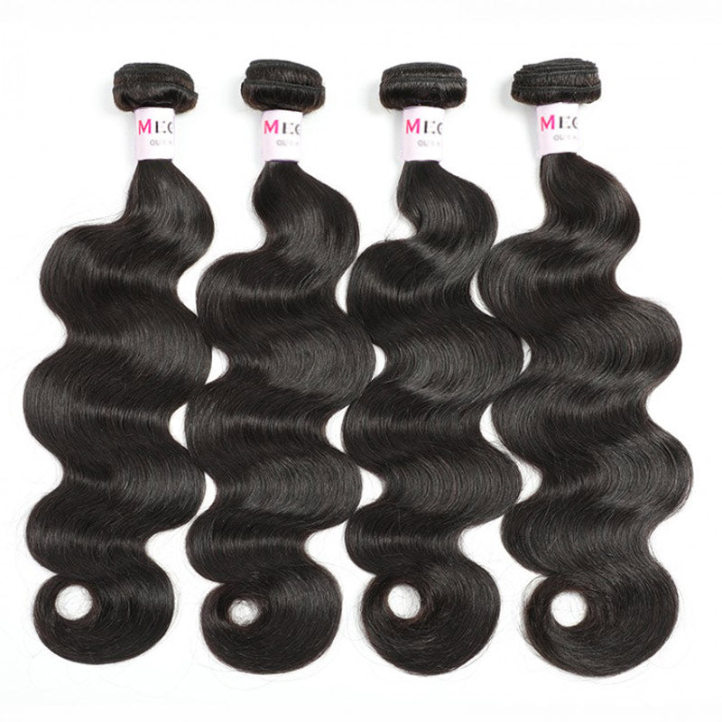 Megalook 3Bundles Body Wave Hair 10A Brazilian Human Hair Bundles Natural Hair Extensions