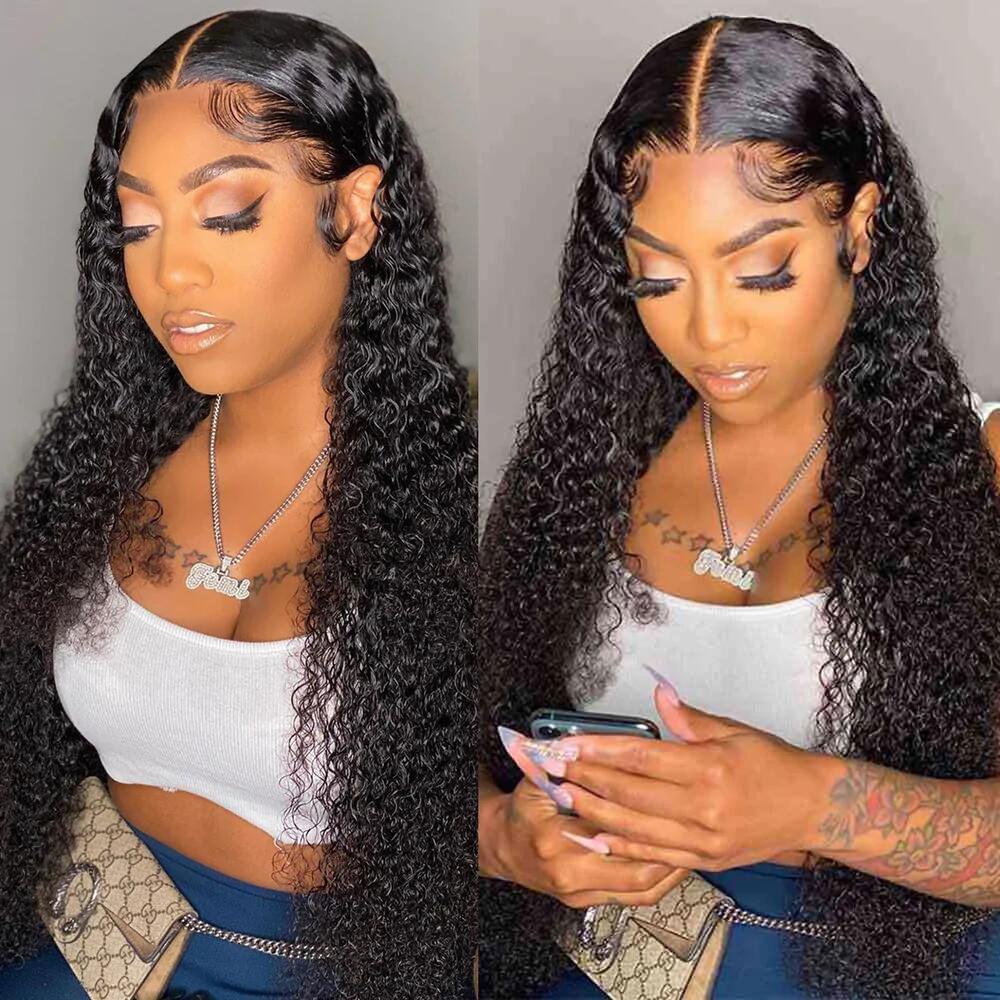 Megalook Bogo Free 5X5 HD LACE CLOSURE WIG Jerry Curly/Deep Wave 180% Density Natural Human Hair Wigs