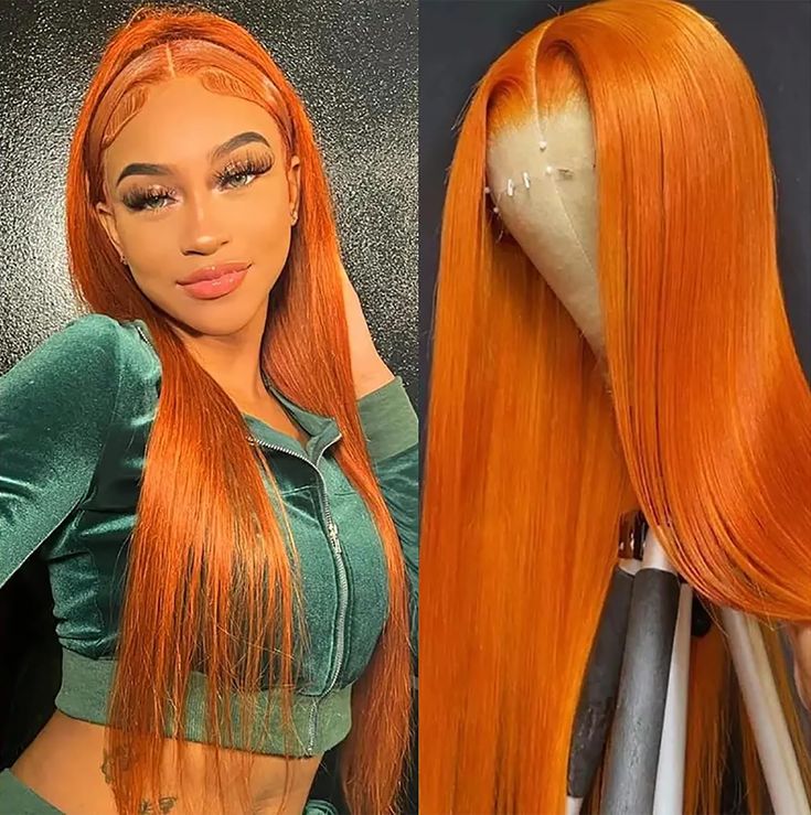 Megalook Bogo Free 30 inch Orange Limited Stock 13x4 Lace Front Straight Easy Wear Go Wigs