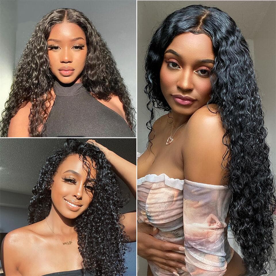 Long 40 inch Water Wave Hair Bundles 1Pcs Unprocessed Virgin Human Hair Weaves Single Bundles Deal