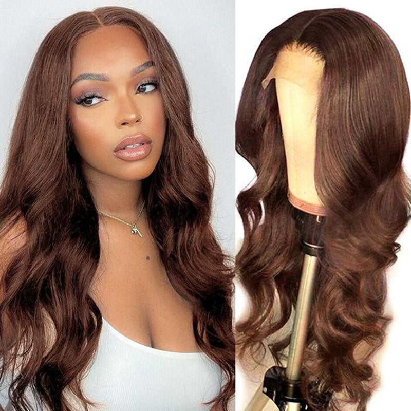 (Super Deal) Megalook 13x4 Lace Highlight P1B/30 Highlight Brown #4 Chestnut Body Wave Wig Undetectable Lace Front Wigs