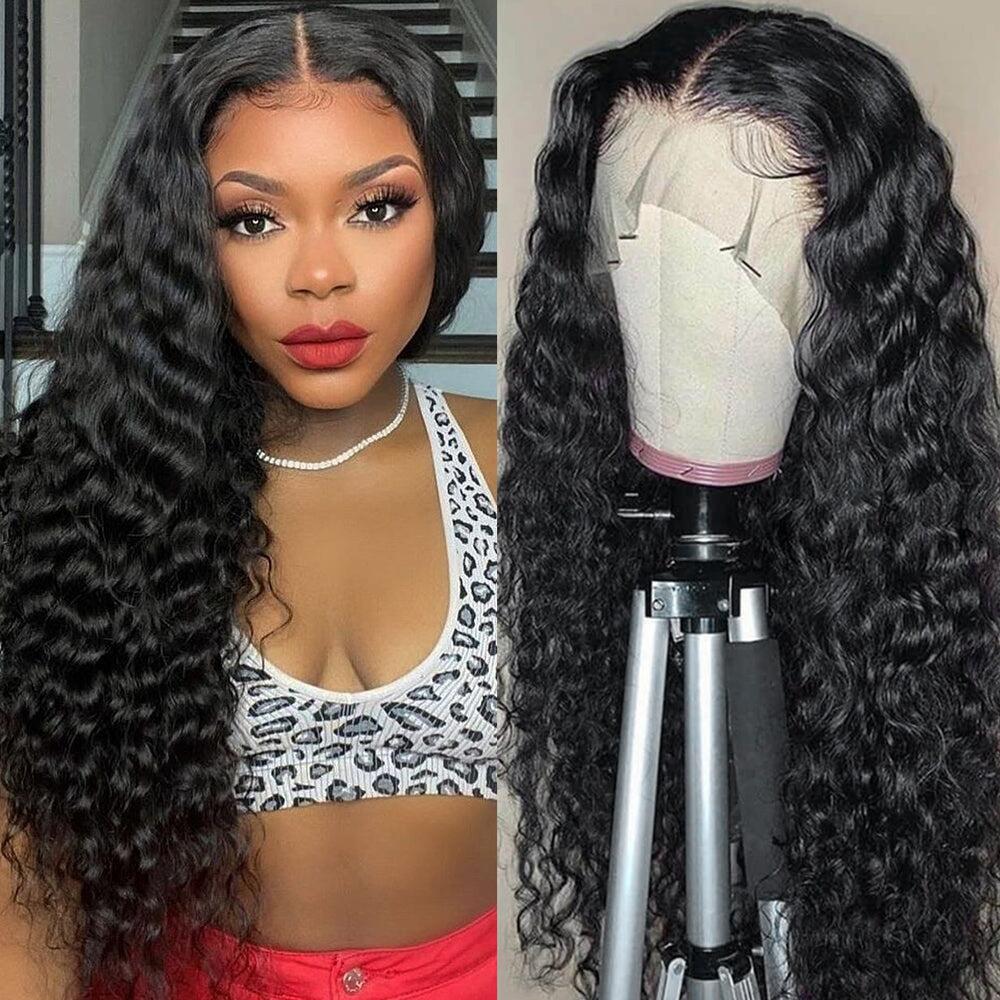 Megalook Deep Wave 4X4/5x5/13x4 Upgrade REAL HD lace Wigs Crystal Lace Frontal Hair Pre Plucked With Baby Hair 180% Density