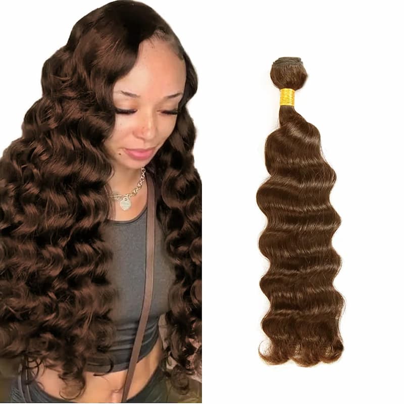 Megalook 10-32 inch Deep Wave Hair Bundles 1Pcs Unprocessed Virgin Human Hair Weaves