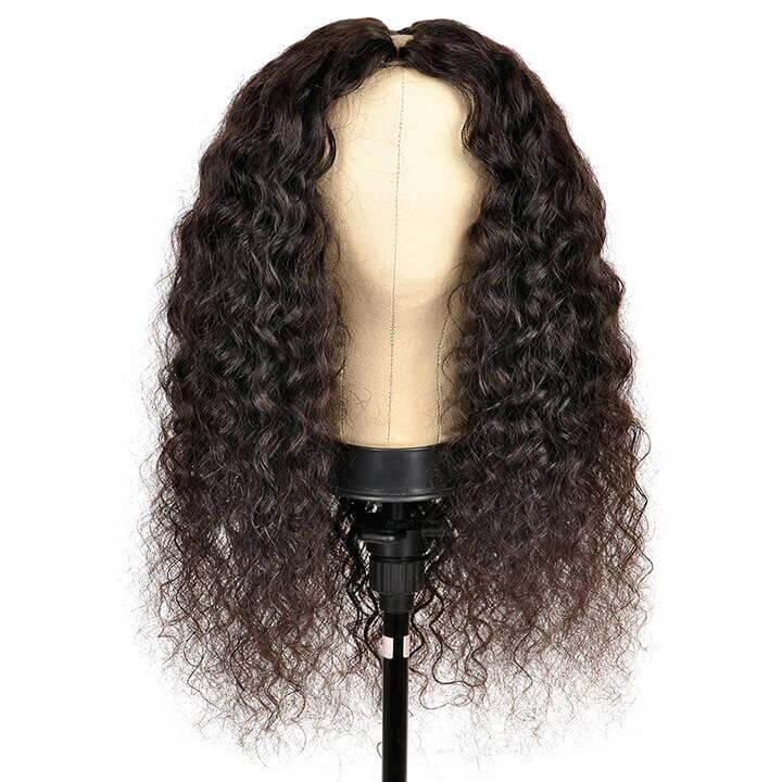 Megalook Glueless V Part 0 Skill Needed Wig Thin Part Remy Hair Water Wave Wigs Upgrade U part Wig Without Leave out