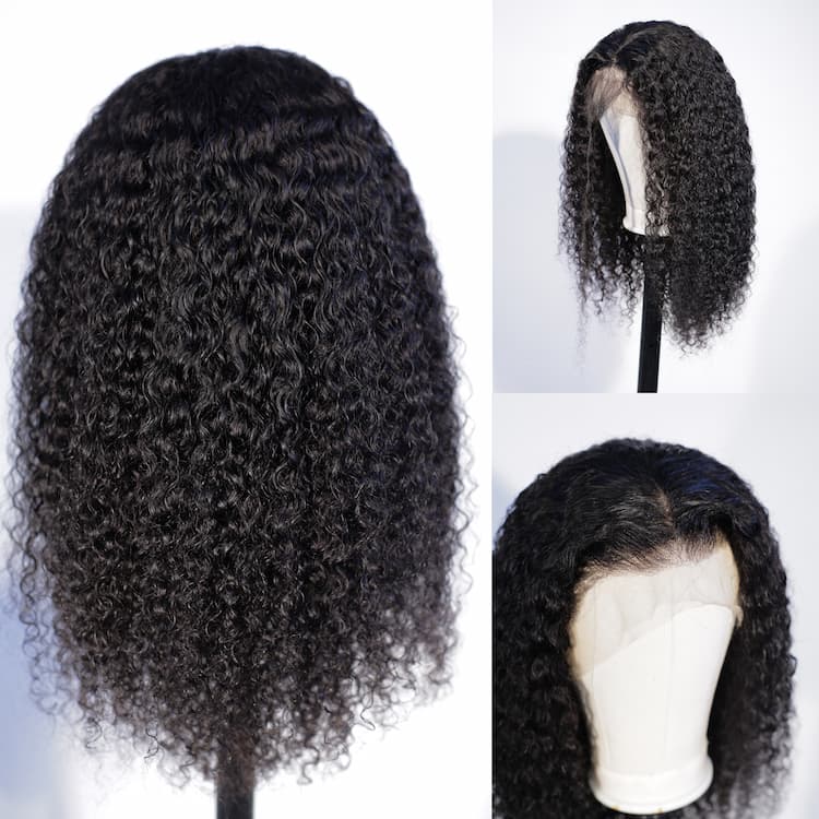 Megalook Hair 13X4 5X5 5X6 HD Transparent Lace Front Wigs Deep Curly 180% Density Wig