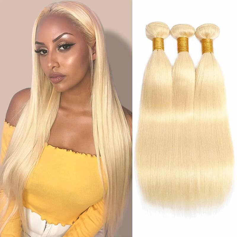 613 Blonde Brazilian Hair Bundle Straight Weave Remy Human Hair Weft 28 30Inch Free Shipping