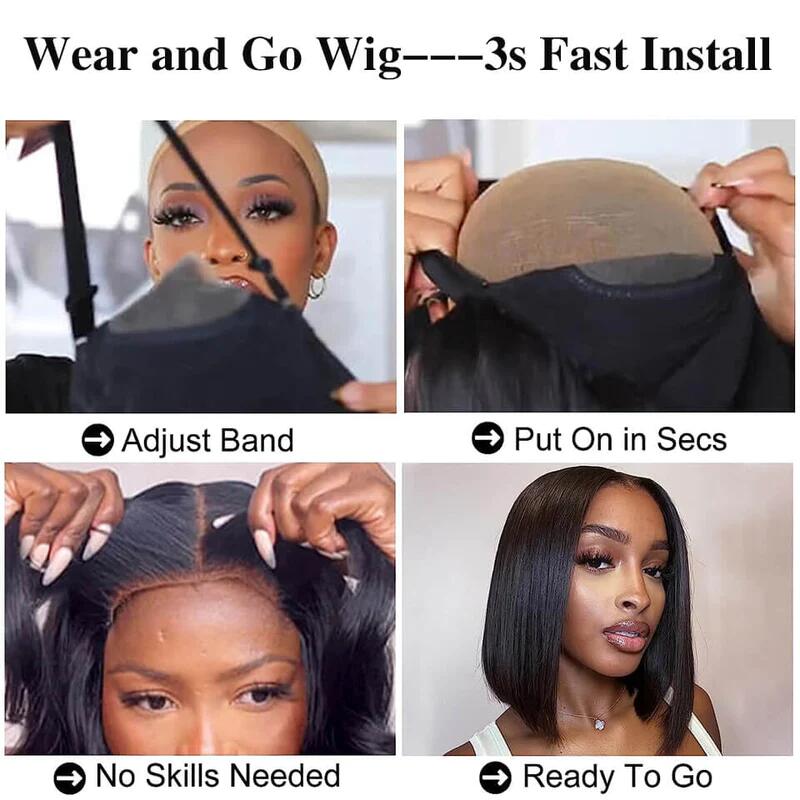 (Super Deal) Glueless 6X5 Wear Go Cozy Blonde with Dark Roots Straight Pre-Bleached Body Wave Wigs