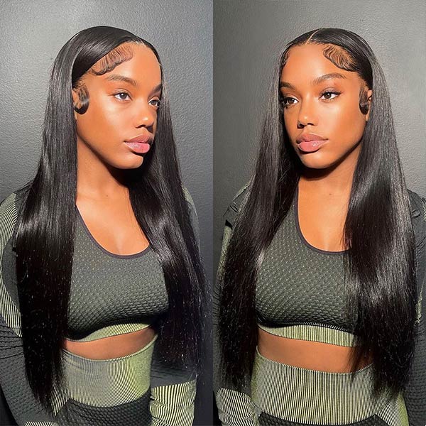 Megalook Upgrade 5x5 Crystal Lace Frontal Wigs Real HD lace Pre Plucked Straight 250% High Density Wigs