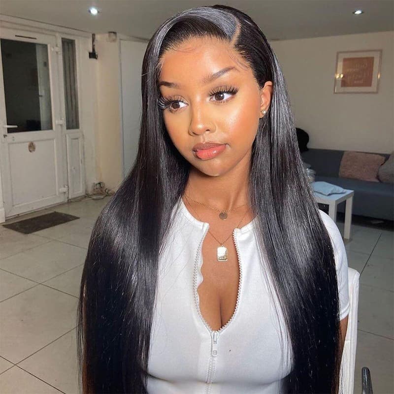 Megalook Undetectable Transparent 13x4 Lace Frontal Wig Brazilian Straight Human HD Lace Wig For Black Women