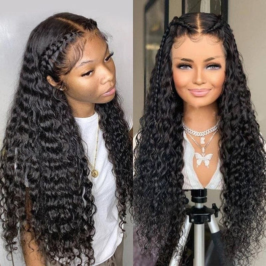 4x4/13x4 Crystal Lace Frontal Wigs Upgrade HD lace Pre Plucked Water Wave Hair Invisible Lace Wig 180% Density