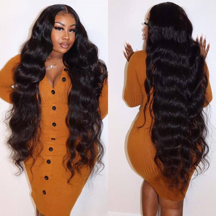 38 40 inch Long Length Wigs Straight/Body Wave Transparent Lace Frontal Wigs 180% Density