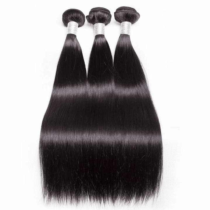 Megalook 10A Grade 3 Bundles Brazilian Straight Hair With 13*4 Ear to Ear Lace Frontal Closure