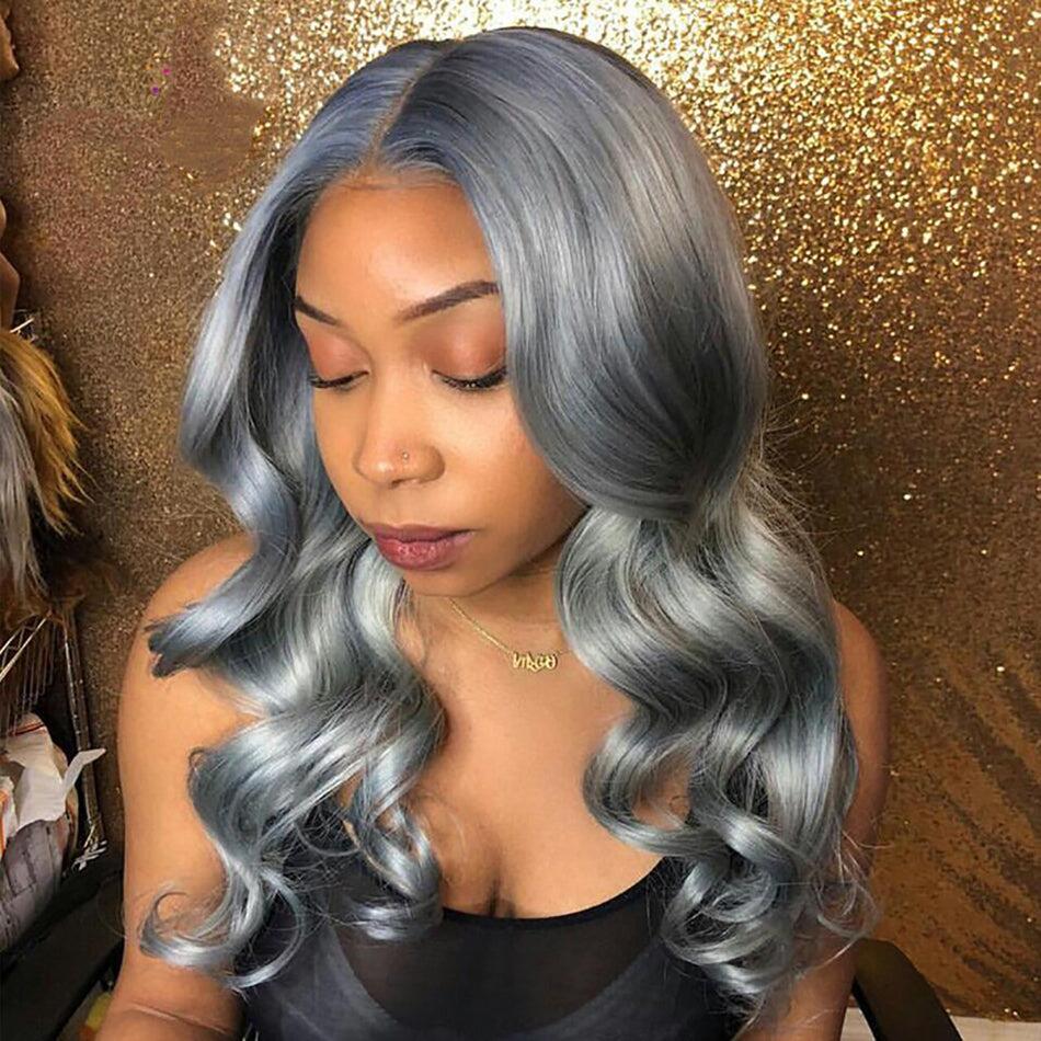 New Arrival Pink/Blue/Gray/Lime Green/Orange/Yellow Pop Colorful Straight & Body Wave 13x4 HD Lace Front Wigs 180% Density