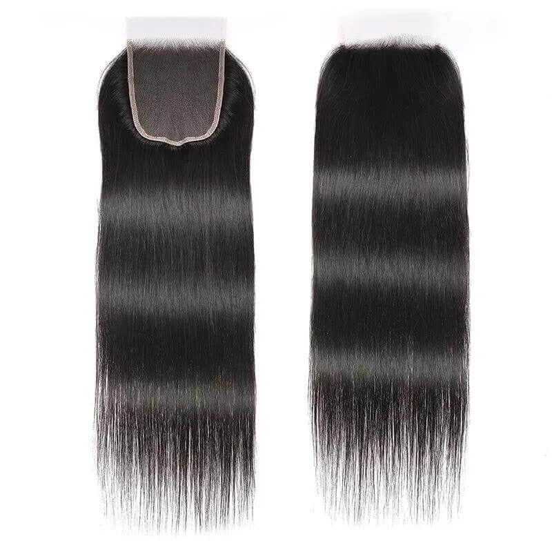 Megalook Virgin Remy Brazilian Straight Closure ear to Ear Frontal 4x4/5x5/13x6/13x4 Transparent Lace Frontal Closure Free Part