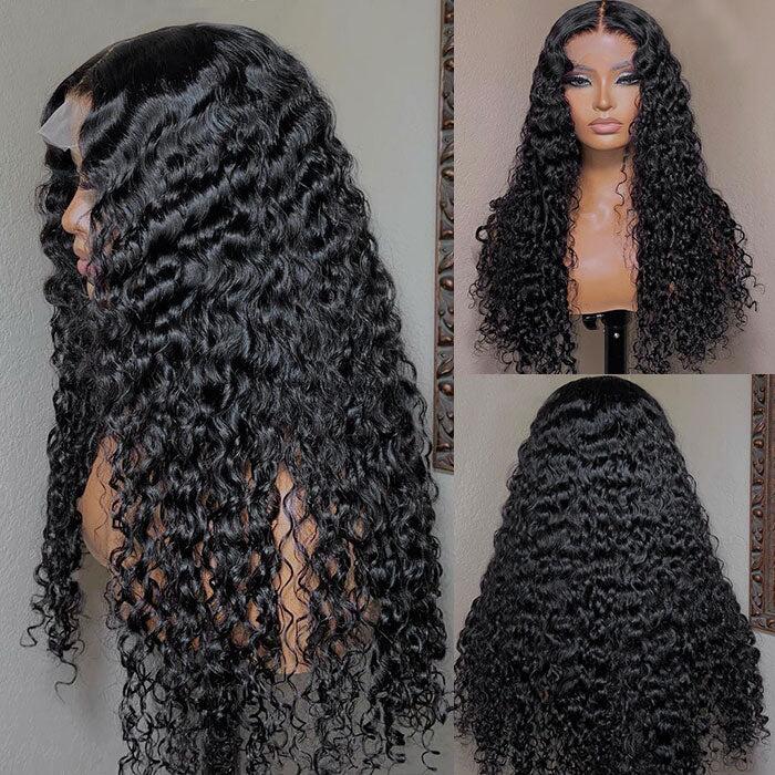 Megalook Deep Wave 4X4/5x5/13x4 Upgrade REAL HD lace Wigs Crystal Lace Frontal Hair Pre Plucked With Baby Hair 180% Density