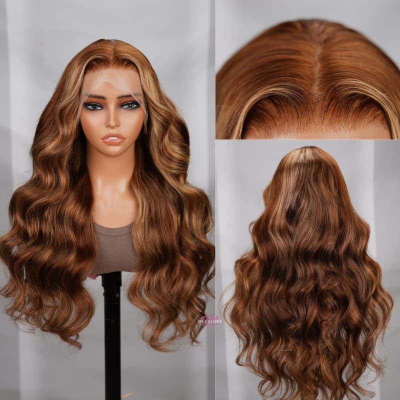 Pre Cut Lace | Upgrade Airy Cap 13X4/6X5 Piano Body Wave/Straight  Water Wave HD Lace Frontal Pre-plucked Glueless Wig