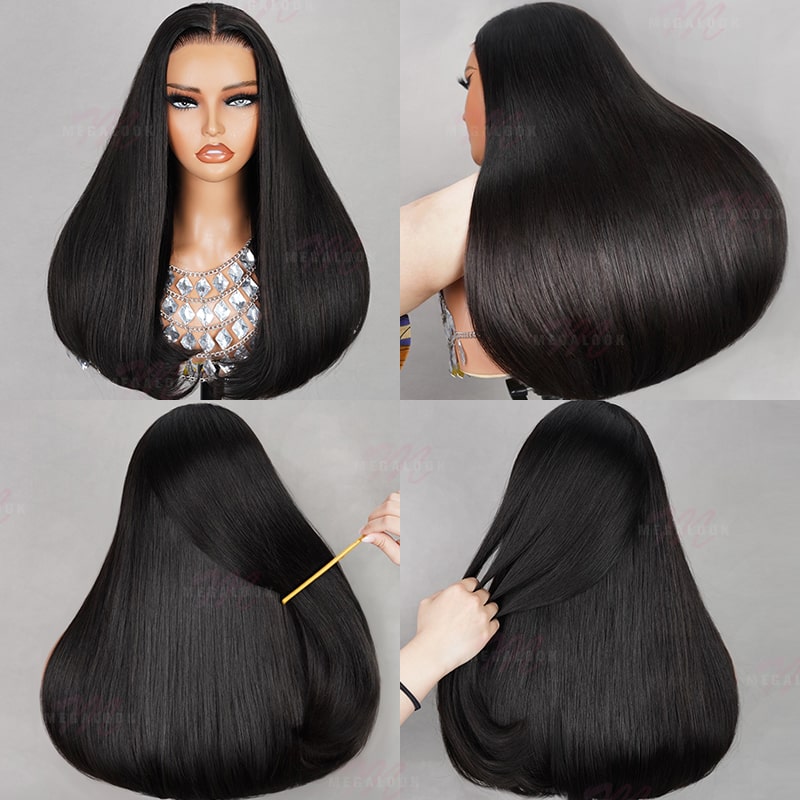 (Super Deal)Super Double Drawn Lace Closure Wigs 18 inch Salon-Quality Luxurious Glueless 6X5 HD Lace Wig Silky Straight Wear And Go Wig