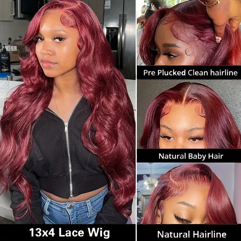 13x4 Pre Everything Reddish Brown Body Wave Bleached Knots Wig