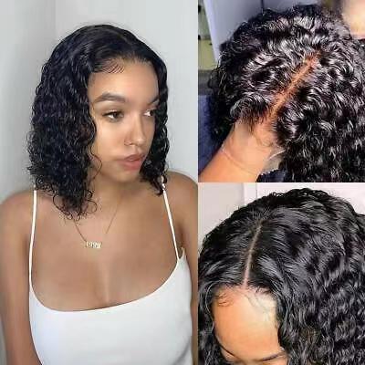 Brazilian 4*4 Lace Water Wave Bob Closure 200% Density,Go Glueless Wigs Human Hair Pre Plucked Pre Cut Lace Front Wigs