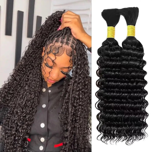 Braiding Hair Deep Wave Bulk Human Hair