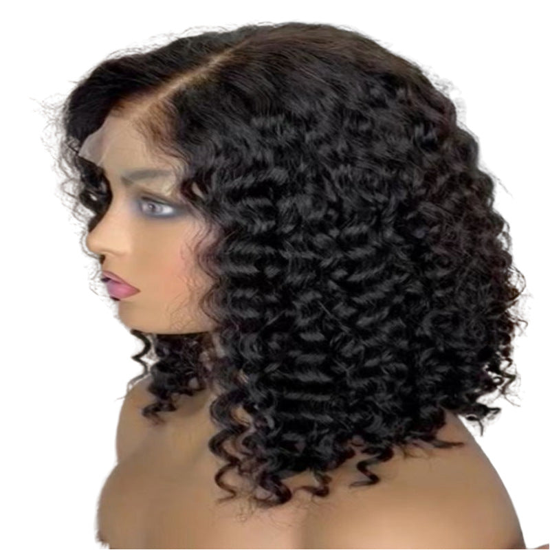 Brazilian 4*4 Lace Water Wave Bob Closure 200% Density,Go Glueless Wigs Human Hair Pre Plucked Pre Cut Lace Front Wigs