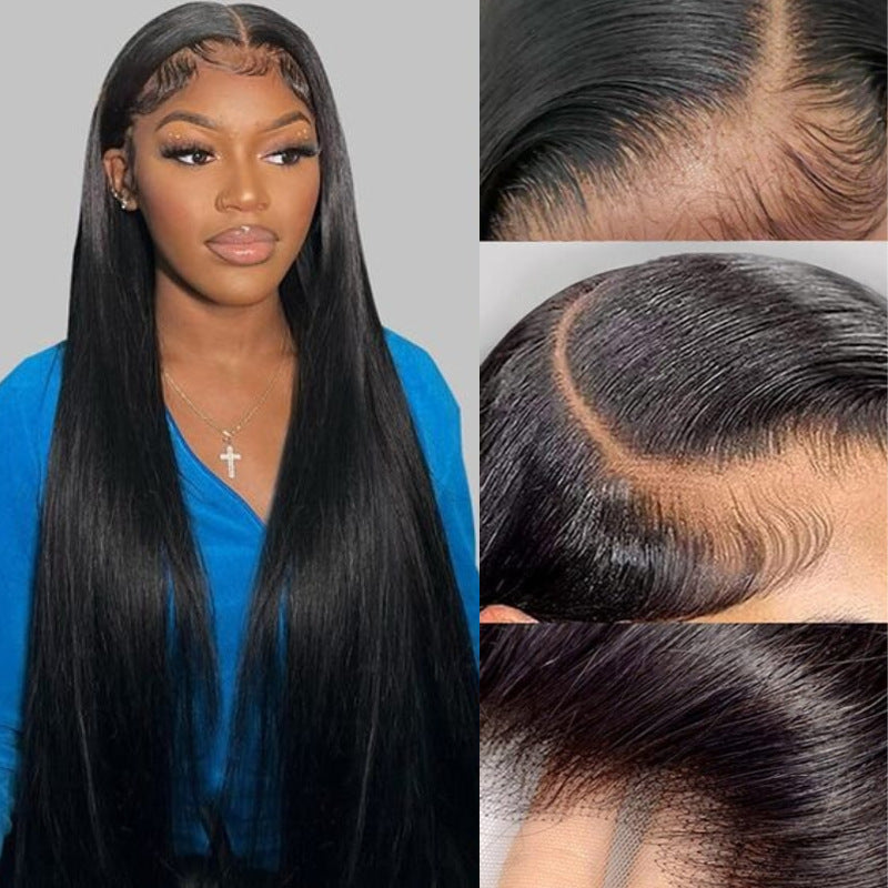 WOWANGEL Wear & Go Jet Black 5X5 HD Lace Closure Wigs Straight Glueless Wig