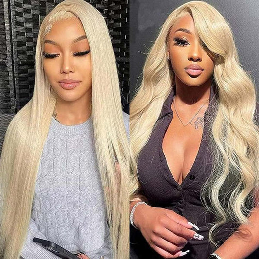 (Super Deal) 40" Long Length #613 Blonde 13x4 Lace Frontal Pre Plucked Hairline Bleached 180% Density Human Hair Wig