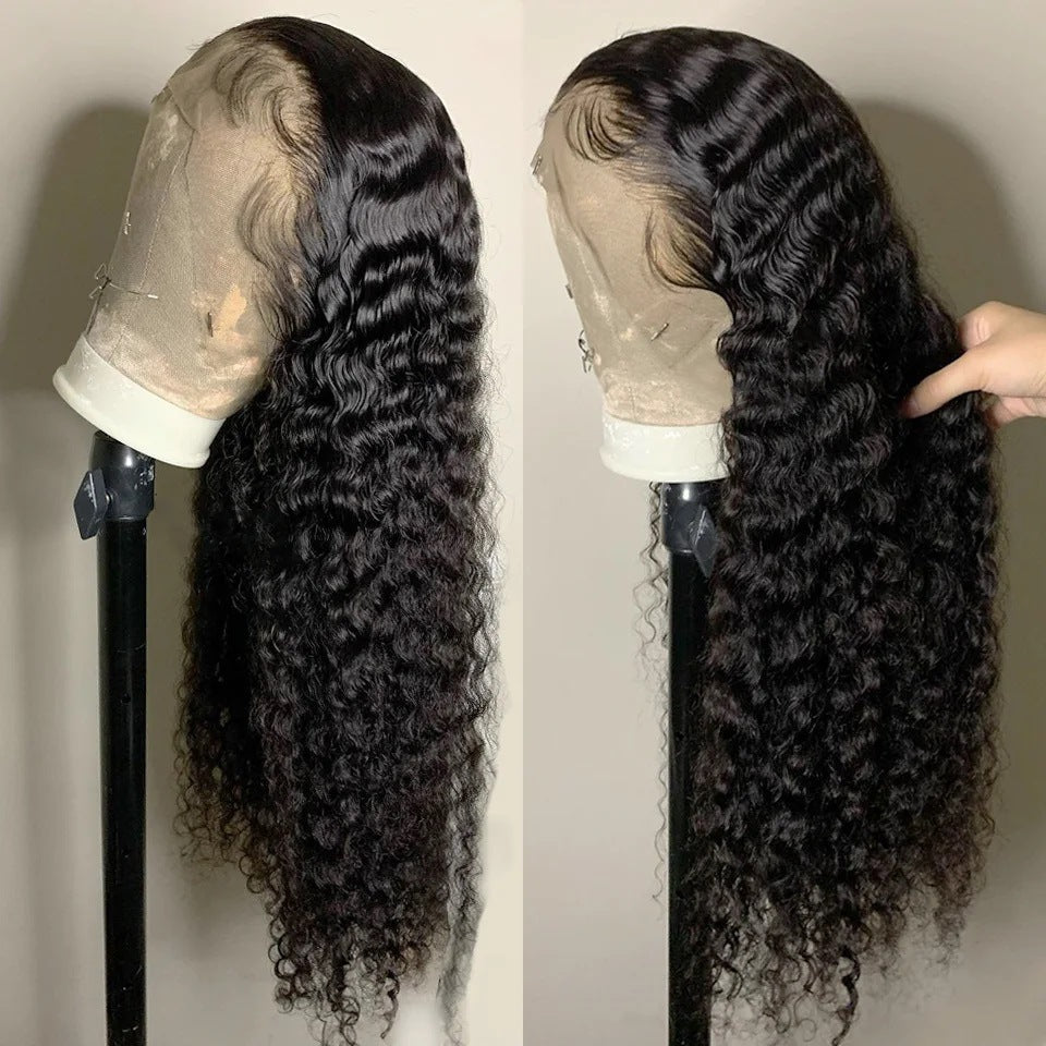 Deep Wave Lace Front 100% Human Hair Wigs