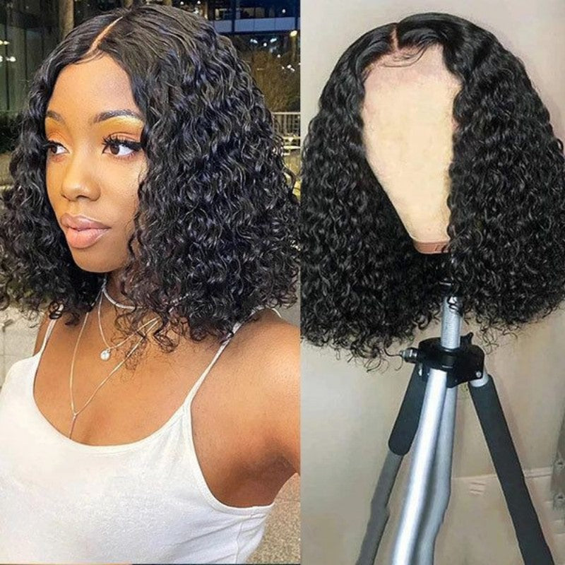 WOWANGEL Pre-Everything Curly Bob 13X4 Wear Go Glueless HD Lace Wig