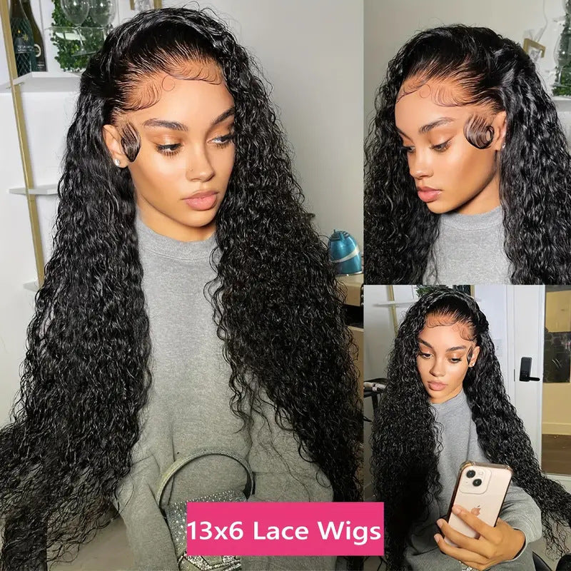 13X6 Water Human Hair Glueless Wig