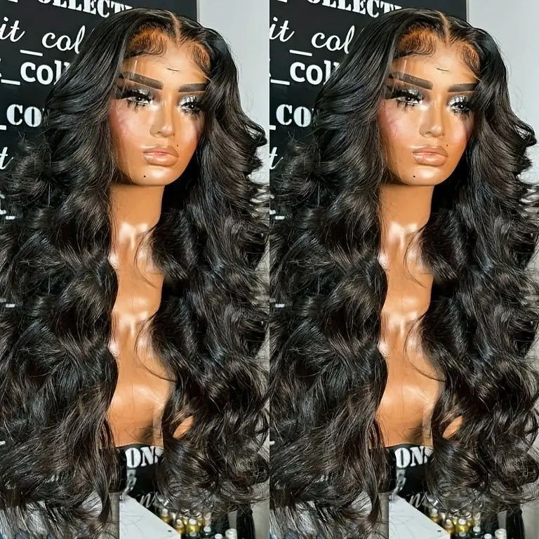 (Super Sale)Megalook 13x4 Lace Front Long Mixed Brown Black 6x5 Pre Cut Wear Go Loose Wave Pre-plucked Glamorous Wigs