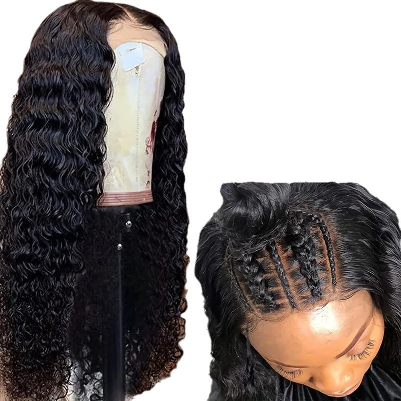 Megalook Water Wave Human Hair Wigs Lace Closure Wigs 180% Density Wet And Wavy For Black Women