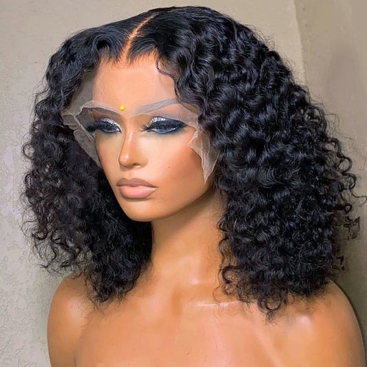 WOWANGEL Pre-Everything Curly Bob 13X4 Wear Go Glueless HD Lace Wig