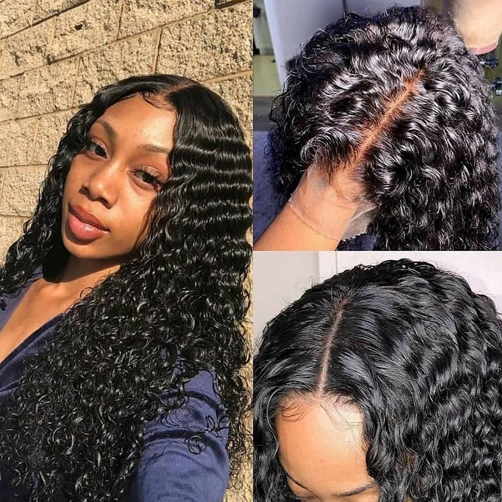 360 Lace Frontal Wigs 100% Remy Water Wave Human Hair Wigs Preplucked With Baby Hair