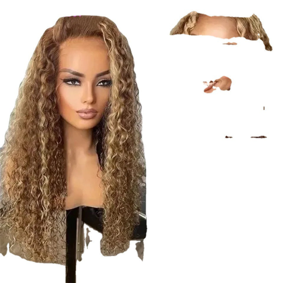 13x4 Lace Front Honey Blonde Highlights Water Wave Pre-Everything Wig With Invisible Knots