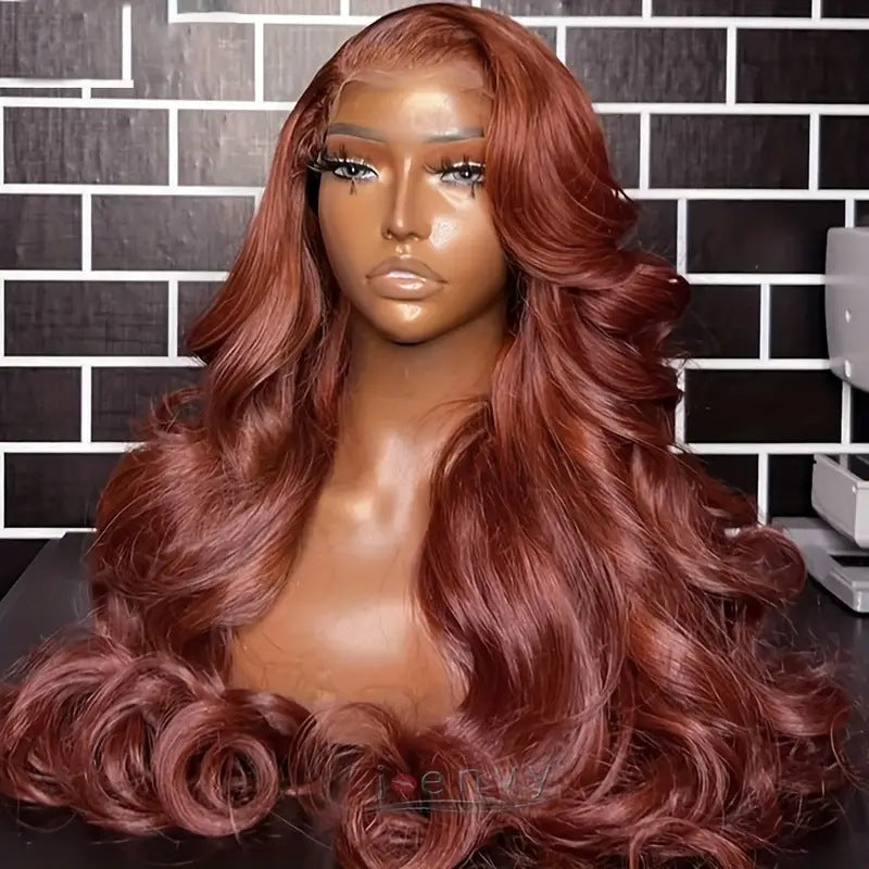 WOWANGEL Reddish Brown 9X6 Wear Go Glueless Wig HD Lace Wigs Body Wave