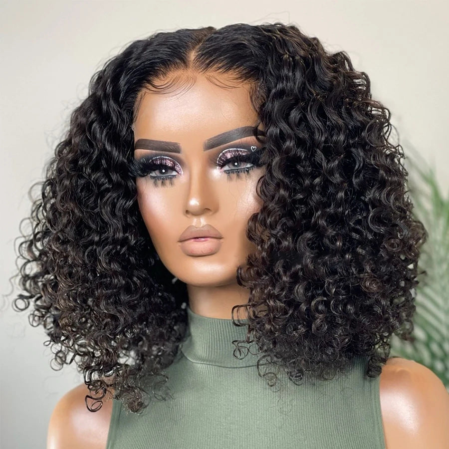 WOWANGEL Wear & Go 5x5 Skinlike Real HD Lace Closure Wig Curly BOB Glueless Install