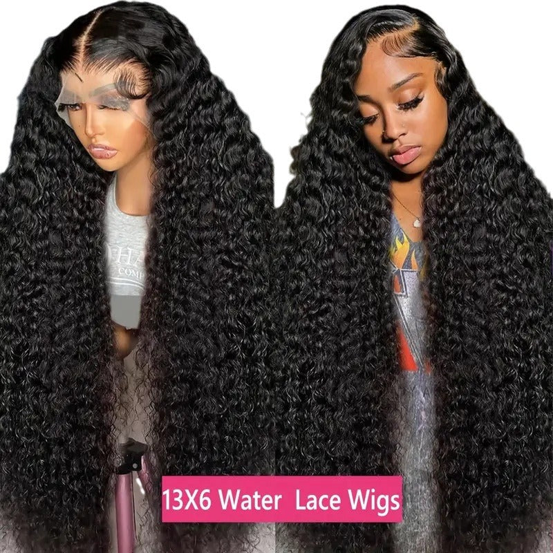 13X6 Water Human Hair Glueless Wig